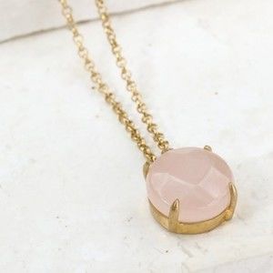Rose Quartz Natural Stone Charm Necklace